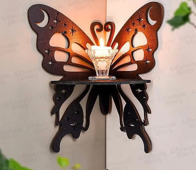 Decorative Butterfly Corner Wall Shelf