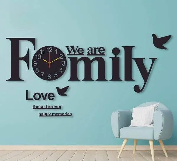 Family Ties 3D Wooden Wall Clock