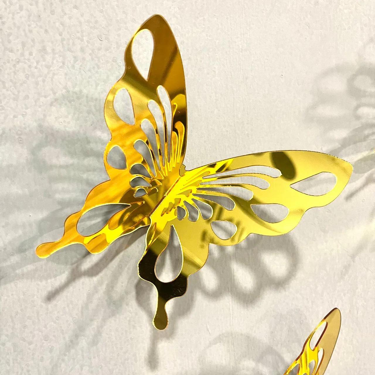 12 Acrylic Butterfly Bliss Decorative Wall Stickers